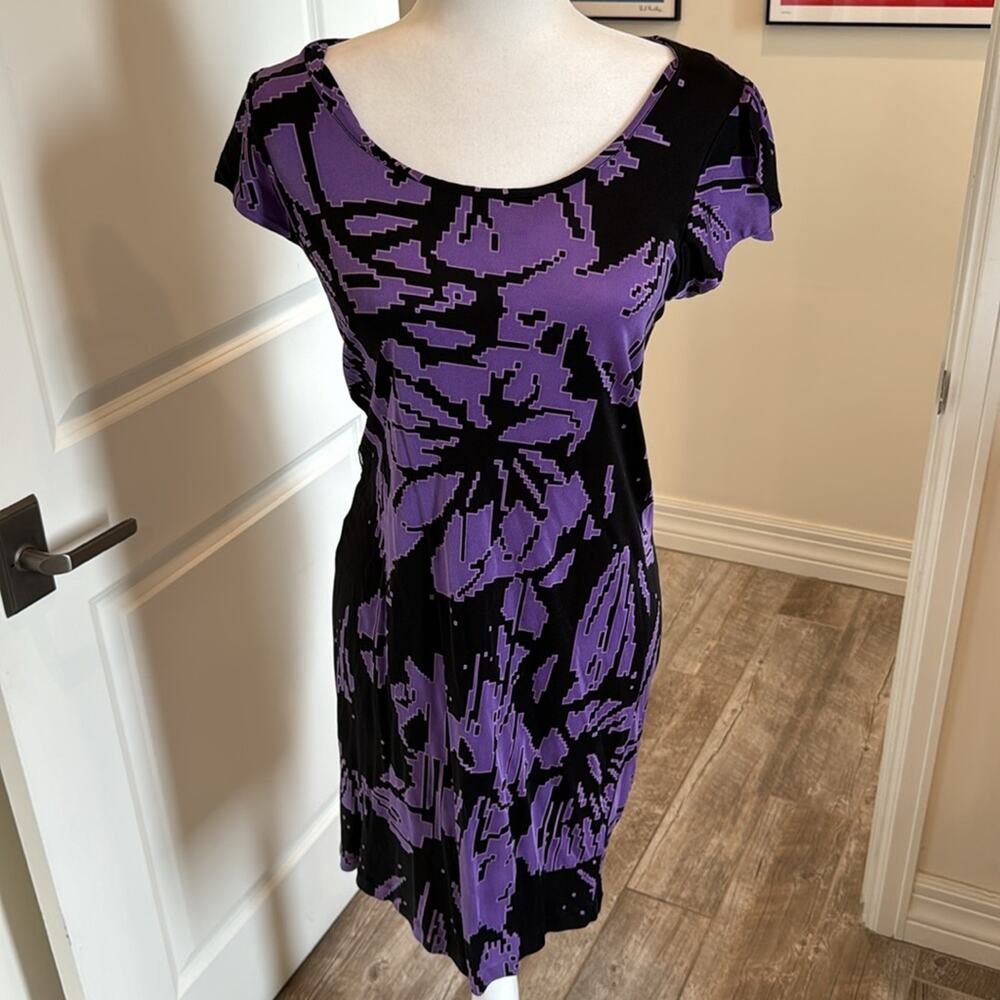 Tibi Purple and Black Dress - Size XS